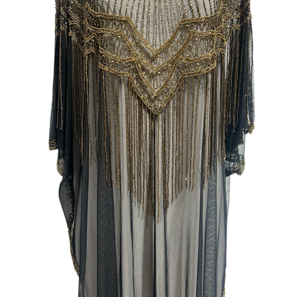 Elegant Black and Gold Beaded Dress
